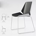 Modern Office Chair With Sleek Black Seat And Metal Frame For Contemporary Workspace Design
