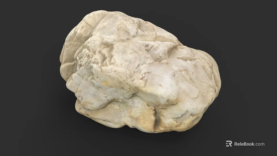 Natural Wood Stone With Rough Surface And Organic Texture Details 3d model 