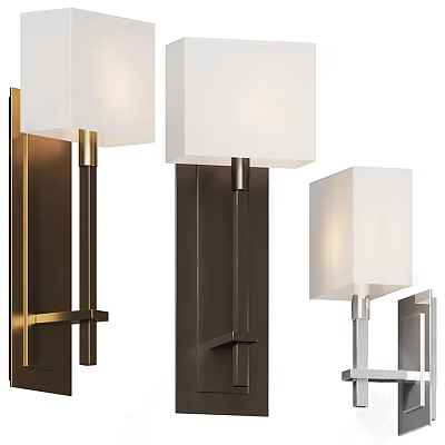 Modern Wall Lamps With White Shades And Sleek Metal Brackets Design 3d model