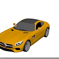 Yellow Mercedes Benz Sports Car Featuring Sleek Modern Design And Alloy Wheels