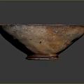 Orange Red Ceramic Decorative Bowl With Intricate Spiral And Geometric Patterns