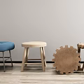 Modern stool combination 3d model