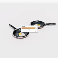 Modern wok frying pan omelette 3d model