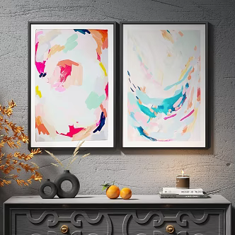 Modern Simple Light Luxury Hanging Painting Decorative Painting Abstract Painting Art Painting 3d model