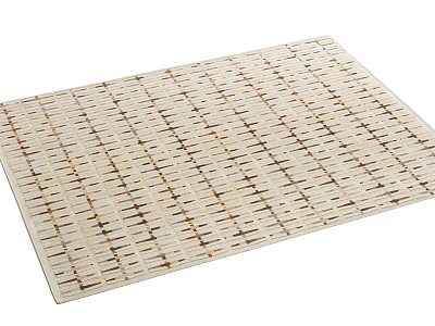 Square Woven Rug with Light Beige Tone and Grid Pattern for Living Room Decor 3d model