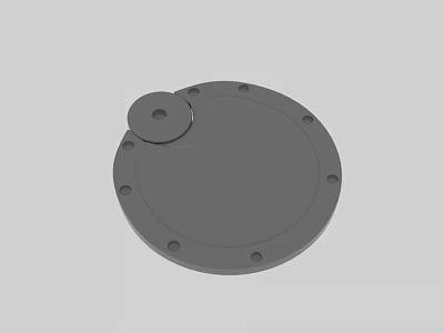 Modern Grey Analog Clock With Round Face Small Circular Accent And Edge Holes 3d model