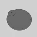 Modern Grey Analog Clock With Round Face Small Circular Accent And Edge Holes