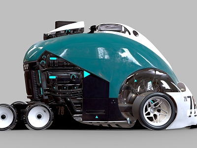 Future car sci-fi car cyberpunk car sweeping robot 3d model