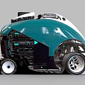 Future car sci-fi car cyberpunk car sweeping robot 3d model