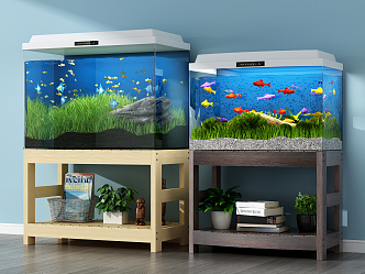 modern fish tank aquarium 3d model