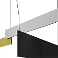Modern Linear Pendant Lights With Golden Black And White Rectangular Panels Design 3d model
