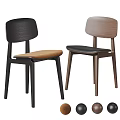 Modern Two Piece Wooden Leisure Chairs With Contrast Color Seats And Simple Design