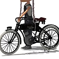 Adorable Doll With Knitted Hat Glasses And Braids Riding Vintage Bicycle