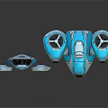 Blue Futuristic Passenger Aircraft With Propellers And Sleek Modern Design