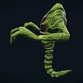 Green Monster Game Movie Character With Purple Body Claws And Scorpion Like Tail