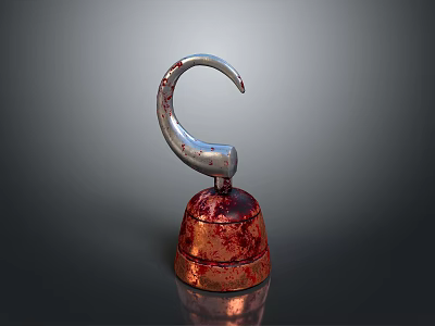 Water Transport Vessel Component Featuring Metallic Hook And Copper Base 3d model