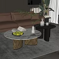 Tea table double sofa ornaments 3d model