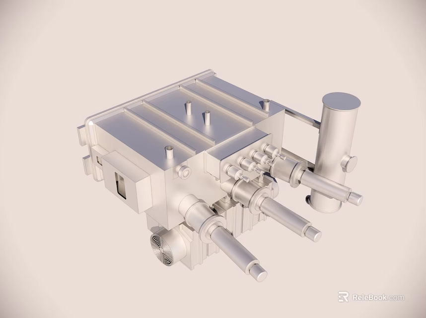 Industrial Equipment Featuring Multiple Pipes Valves And Precision Engineered Mechanical Parts 3d model 