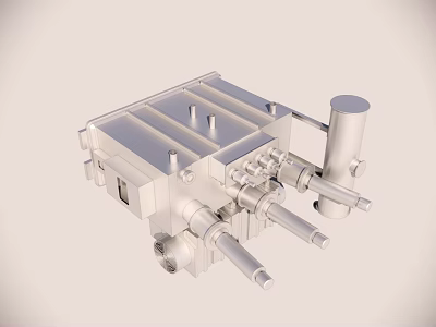 Industrial Equipment Featuring Multiple Pipes Valves And Precision Engineered Mechanical Parts 3d model