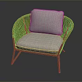 Rattan Wicker Chair With White Cushion And Modern Design