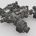 Commercial Vehicle Chassis With Heavy Duty Axles Suspension System Mechanical Components And Wheels