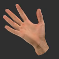 Human Hand with Extended Fingers Showing Skin Texture and Anatomical Details