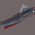 Aircraft Carrier With Flight Deck Runway Markings And Island Structure Exterior View 3d model