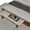 Modern Bed End Stool Bench 3d model