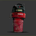 Type 150 Pneumatic Equipment Placed On Red Bucket With White Base Plate