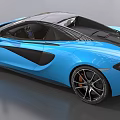 Blue McLaren Sports Car With Sleek Design Black Roof And Orange Brake Calipers