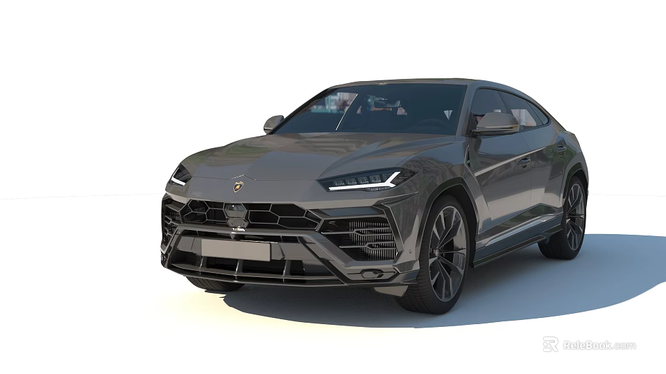 Gray Lamborghini SUV Showcasing Sporty Front Grille Streamlined Body And Alloy Wheels 3d model 