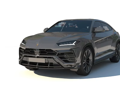 Gray Lamborghini SUV Showcasing Sporty Front Grille Streamlined Body And Alloy Wheels 3d model