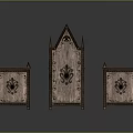 Antique Gothic Wooden Furniture With Spire Design And Carved Decorative Details