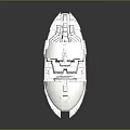 Futuristic Interstellar Spaceship With Sleek Metallic Exterior And Red Accents For Space Exploration