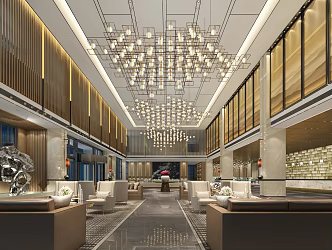 Modern Hall Lobby 3d model