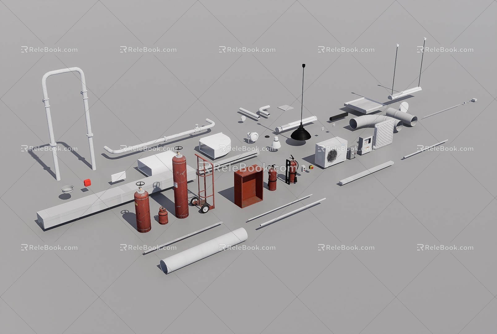 Piping Components 3d model