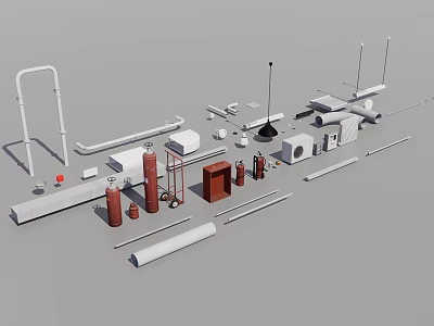 Piping Components 3d model