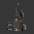 Miniature Medical Setup With Surgical Table Surgical Lamp And Instrument Stand