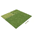 Fresh Green Grass Turf Design With Different Patches And White Borders