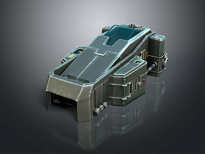 Sci fi Mechanical Device With Metallic Structure And Futuristic Panel Components 3d model