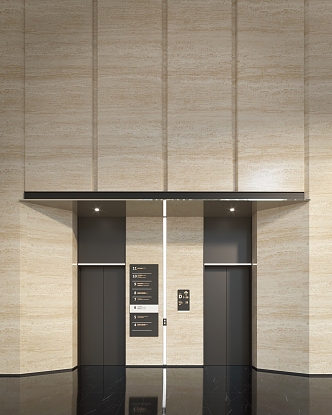 modern elevator hall self-built elevator hall 3d model