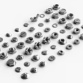 Assorted Metal Screws And Nuts Various Types Hardware Fastener Components 3d model
