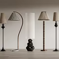 French Floor Lamp Combination Middle Ancient Floor Lamp 3d model