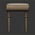 Wooden Bench With Upholstered Patterned Seat And Curved Wooden Legs Design