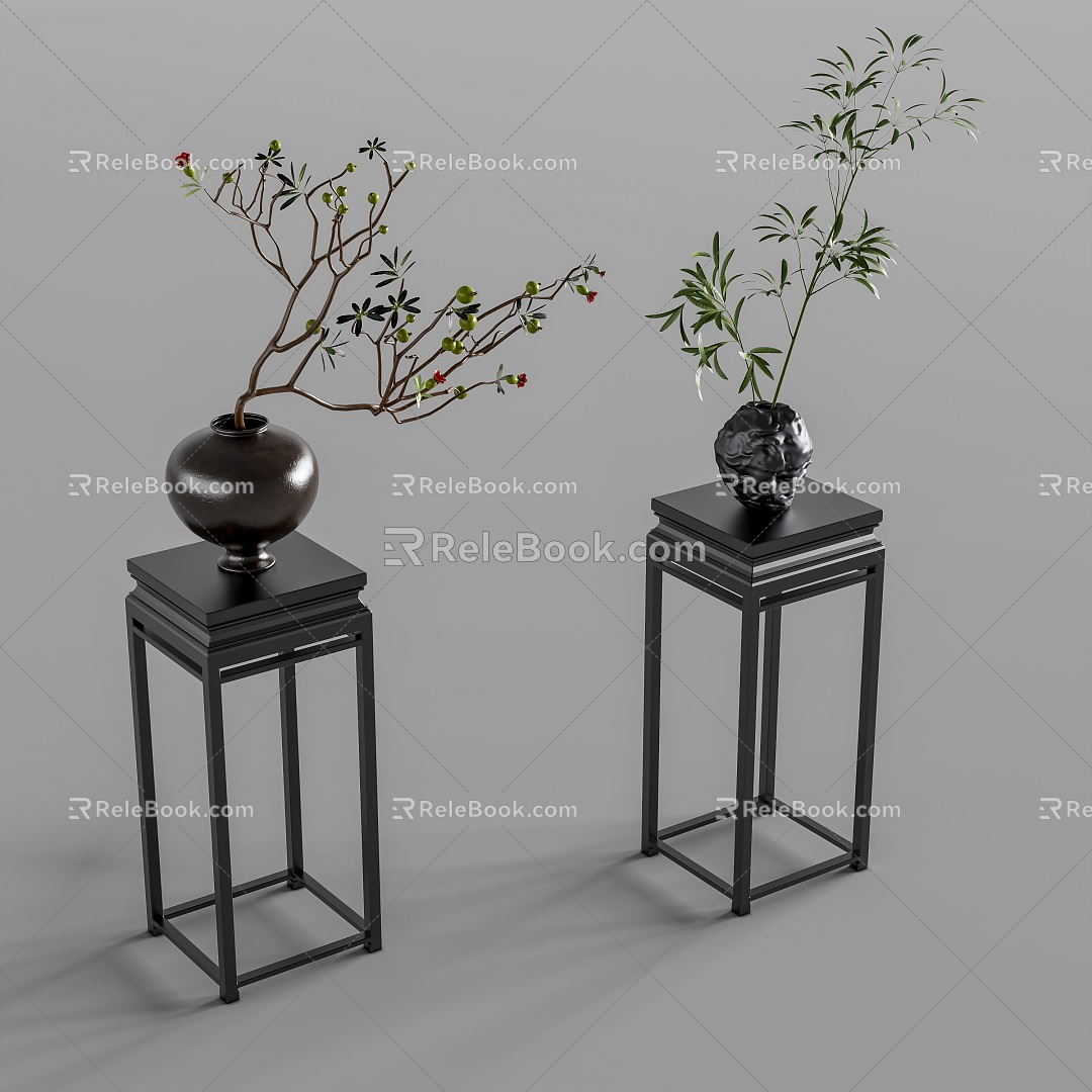 New Chinese style flower stand 3d model