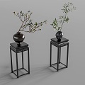 New Chinese style flower stand 3d model