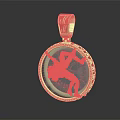 Elegant Furniture Adorned With Golden Pendant Featuring Intricate Design And Figure