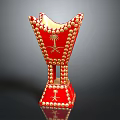 Red Trophy Design With Gold Palm Tree Emblem And Studded Base
