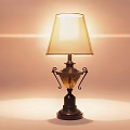 Vintage Style Table Lamp With Decorative Base Beige Lampshade And Warm Lighting