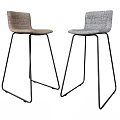 Modern Fabric Upholstered Bar Stools With Black Metal Legs Sleek Design